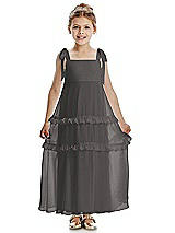 Front View Thumbnail - Caviar Gray Flower Girl Dress FL4071