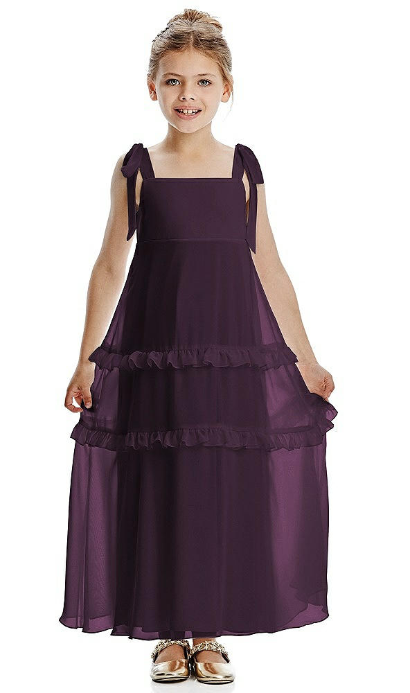 Front View - Aubergine Flower Girl Dress FL4071