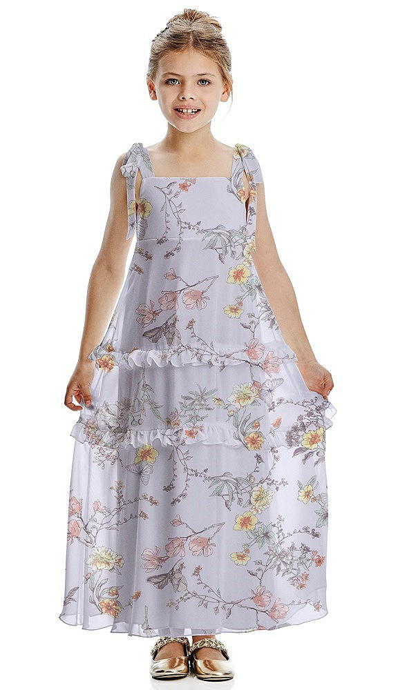 Front View - Butterfly Botanica Silver Dove Flower Girl Dress FL4071