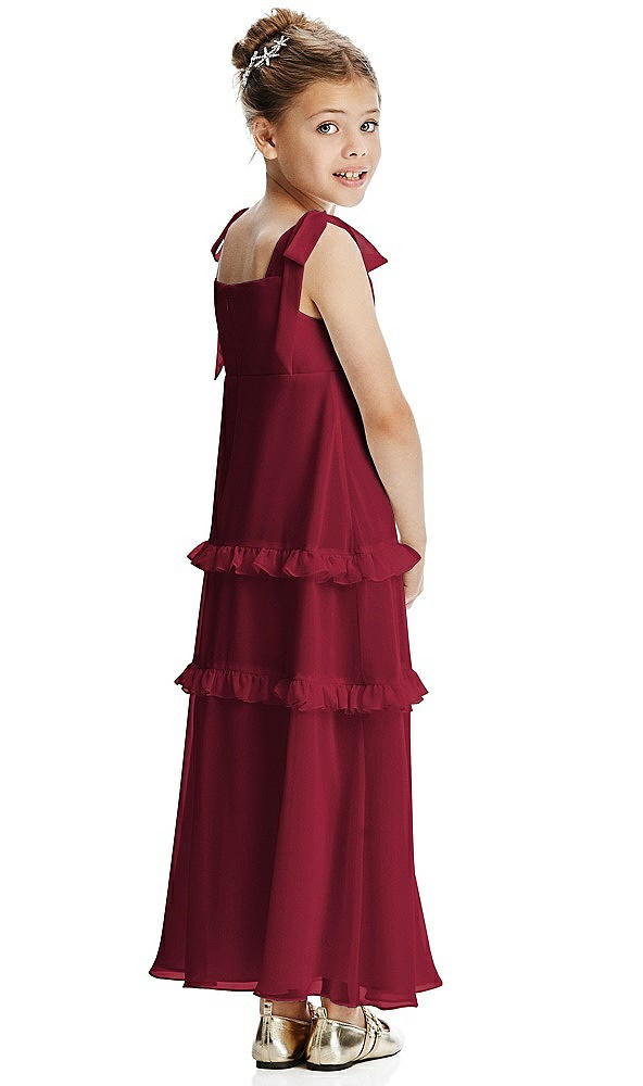 Back View - Burgundy Flower Girl Dress FL4071