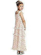 Rear View Thumbnail - Coquette Floral Print Flower Girl Dress FL4071