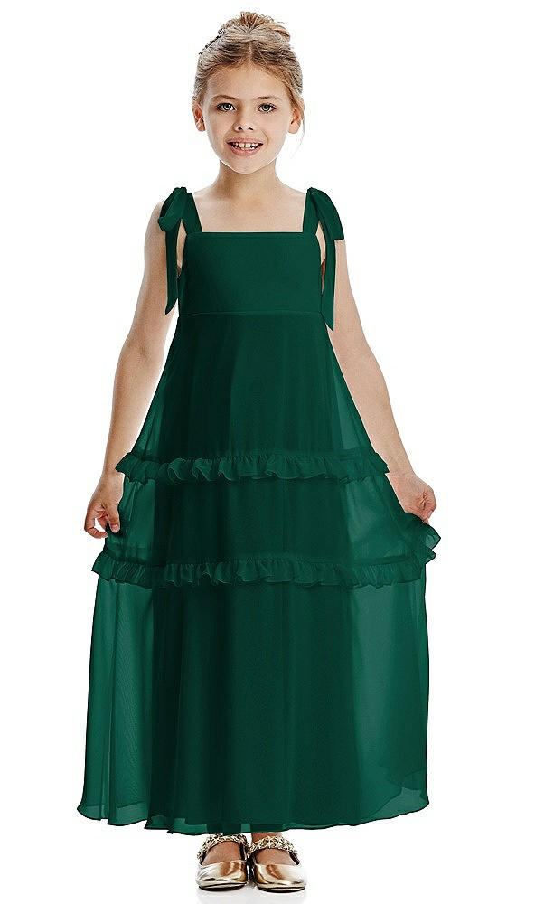 Front View - Hunter Green Flower Girl Dress FL4071