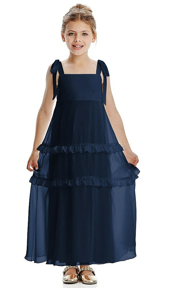 Front View - Midnight Navy Flower Girl Dress FL4071