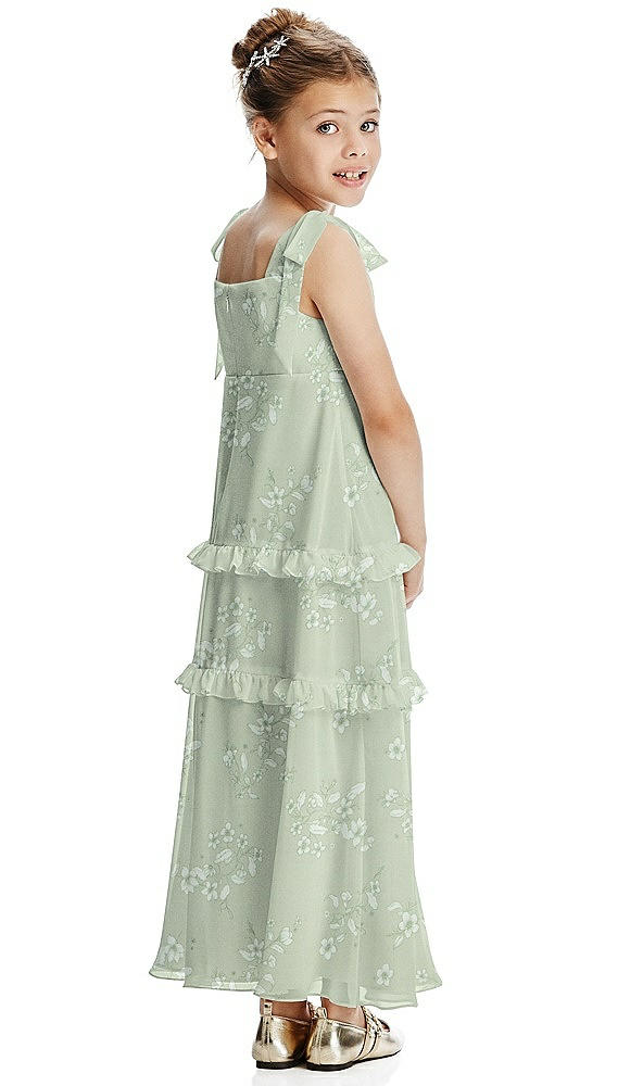 Back View - Vintage Primrose Sage Flower Girl Dress FL4071