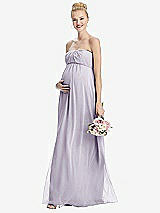 Front View Thumbnail - Moondance Strapless Chiffon Shirred Skirt Maternity Dress