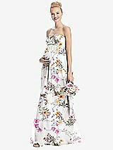 Front View Thumbnail - Butterfly Botanica Ivory Strapless Chiffon Shirred Skirt Maternity Dress