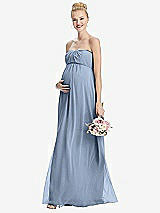 Front View Thumbnail - Cloudy Strapless Chiffon Shirred Skirt Maternity Dress