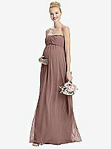 Front View Thumbnail - Sienna Strapless Chiffon Shirred Skirt Maternity Dress