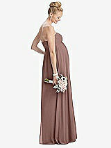 Rear View Thumbnail - Sienna Strapless Chiffon Shirred Skirt Maternity Dress