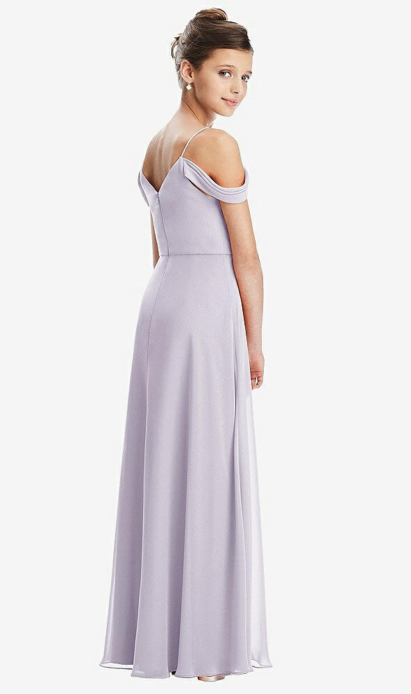 Back View - Moondance Draped Cold Shoulder Chiffon Juniors Dress