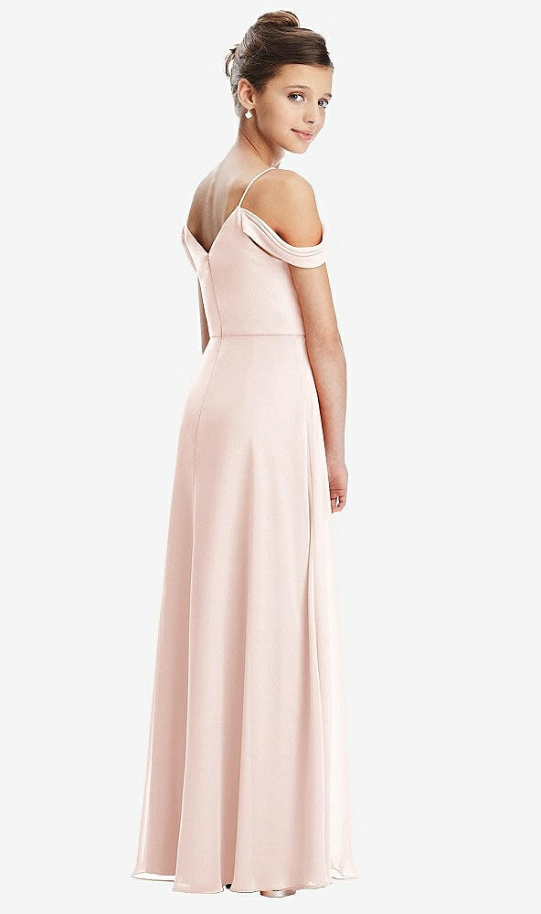 Back View - Blush Draped Cold Shoulder Chiffon Juniors Dress