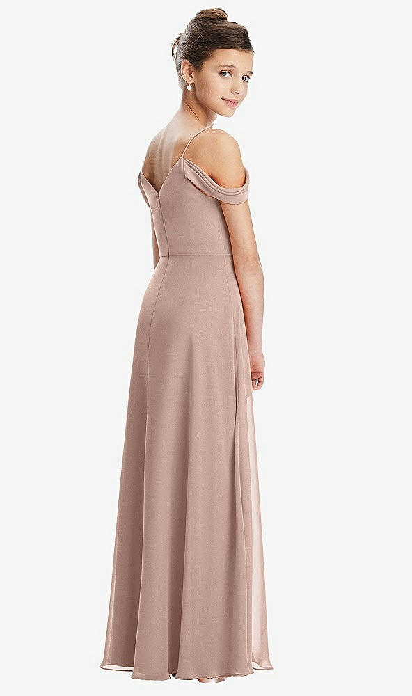 Back View - Neu Nude Draped Cold Shoulder Chiffon Juniors Dress