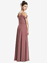 Rear View Thumbnail - Rosewood Draped Cold Shoulder Chiffon Juniors Dress