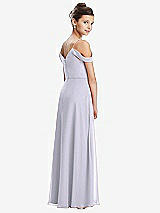 Rear View Thumbnail - Silver Dove Draped Cold Shoulder Chiffon Juniors Dress