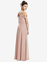 Rear View Thumbnail - Toasted Sugar Draped Cold Shoulder Chiffon Juniors Dress