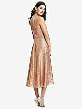 Dessy Collection Spaghetti Strap Flared Skirt Sequin Midi Dress In Rose Gold fashion 16