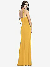 Rear View Thumbnail - NYC Yellow Bustier Crepe Gown with Adjustable Bow Straps