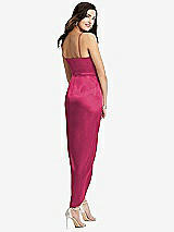 Rear View Thumbnail - Shocking Faux Wrap Midi Dress with Draped Tulip Skirt