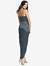 Rear View Thumbnail - Silverstone Faux Wrap Midi Dress with Draped Tulip Skirt