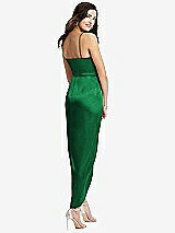 Rear View Thumbnail - Shamrock Faux Wrap Midi Dress with Draped Tulip Skirt