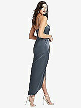 Rear View Thumbnail - Silverstone Halter Midi Dress with Draped Tulip Skirt