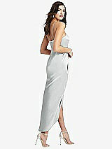 Rear View Thumbnail - Sterling Halter Midi Dress with Draped Tulip Skirt