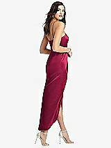 Rear View Thumbnail - Valentine Halter Midi Dress with Draped Tulip Skirt