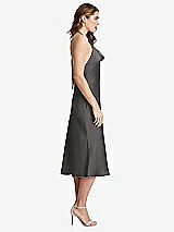 Side View Thumbnail - Caviar Gray Cowl-Neck Convertible Midi Slip Dress - Piper