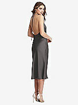 Rear View Thumbnail - Caviar Gray Cowl-Neck Convertible Midi Slip Dress - Piper