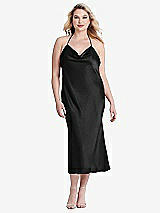 Alt View 2 Thumbnail - Black Cowl-Neck Convertible Midi Slip Dress - Piper