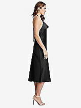 Side View Thumbnail - Black Cowl-Neck Convertible Midi Slip Dress - Piper