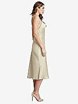 Side View Thumbnail - Champagne Cowl-Neck Convertible Midi Slip Dress - Piper