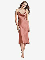 Front View Thumbnail - Desert Rose Cowl-Neck Convertible Midi Slip Dress - Piper