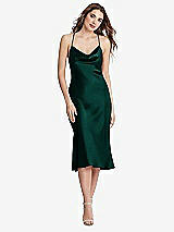 Front View Thumbnail - Evergreen Cowl-Neck Convertible Midi Slip Dress - Piper