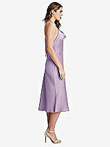 Side View Thumbnail - Pale Purple Cowl-Neck Convertible Midi Slip Dress - Piper