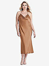 Alt View 2 Thumbnail - Toffee Cowl-Neck Convertible Midi Slip Dress - Piper