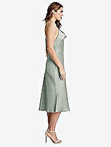 Side View Thumbnail - Willow Green Cowl-Neck Convertible Midi Slip Dress - Piper