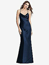 Rear View Thumbnail - Midnight Navy Cowl-Neck Convertible Maxi Slip Dress - Reese