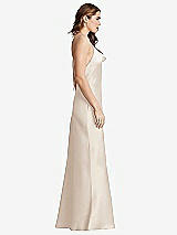 Side View Thumbnail - Oat Cowl-Neck Convertible Maxi Slip Dress - Reese