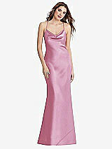 Rear View Thumbnail - Powder Pink Cowl-Neck Convertible Maxi Slip Dress - Reese