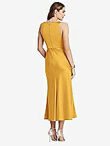 Rear View Thumbnail - NYC Yellow Cowl-Neck Midi Tank Dress - Esme