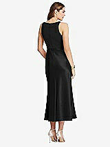 Rear View Thumbnail - Black Cowl-Neck Midi Tank Dress - Esme