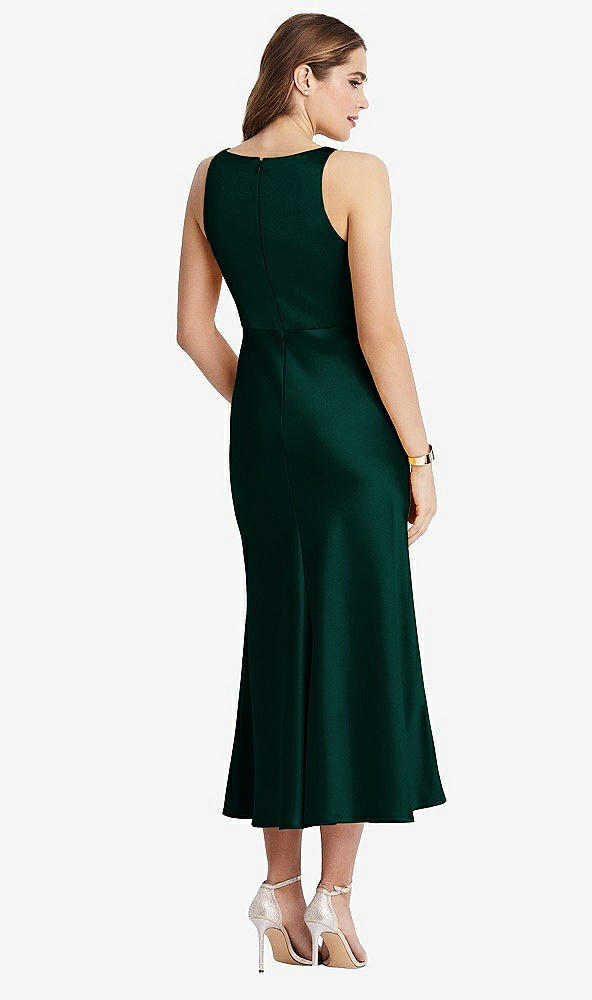 Back View - Evergreen Cowl-Neck Midi Tank Dress - Esme