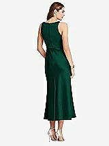 Rear View Thumbnail - Hunter Green Cowl-Neck Midi Tank Dress - Esme