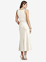 Rear View Thumbnail - Ivory Cowl-Neck Midi Tank Dress - Esme