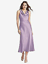 Front View Thumbnail - Pale Purple Cowl-Neck Midi Tank Dress - Esme