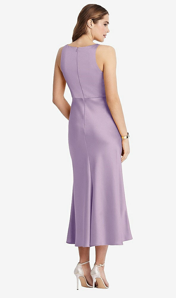 Back View - Pale Purple Cowl-Neck Midi Tank Dress - Esme