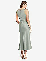 Rear View Thumbnail - Willow Green Cowl-Neck Midi Tank Dress - Esme