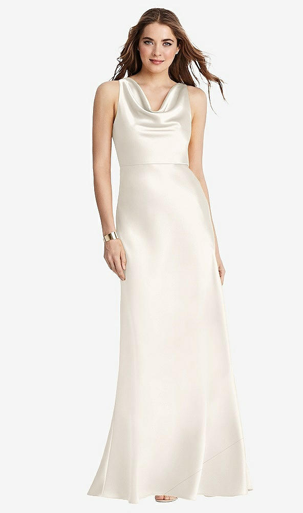 Front View - Ivory Cowl-Neck Maxi Tank Dress - Nova