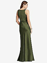 Rear View Thumbnail - Olive Green Cowl-Neck Maxi Tank Dress - Nova